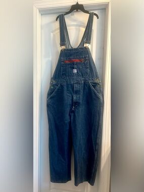 Vtg POINTER BRAND Blue Denim Carpenter Workware/Farm Bib Overalls USA W40xL-M